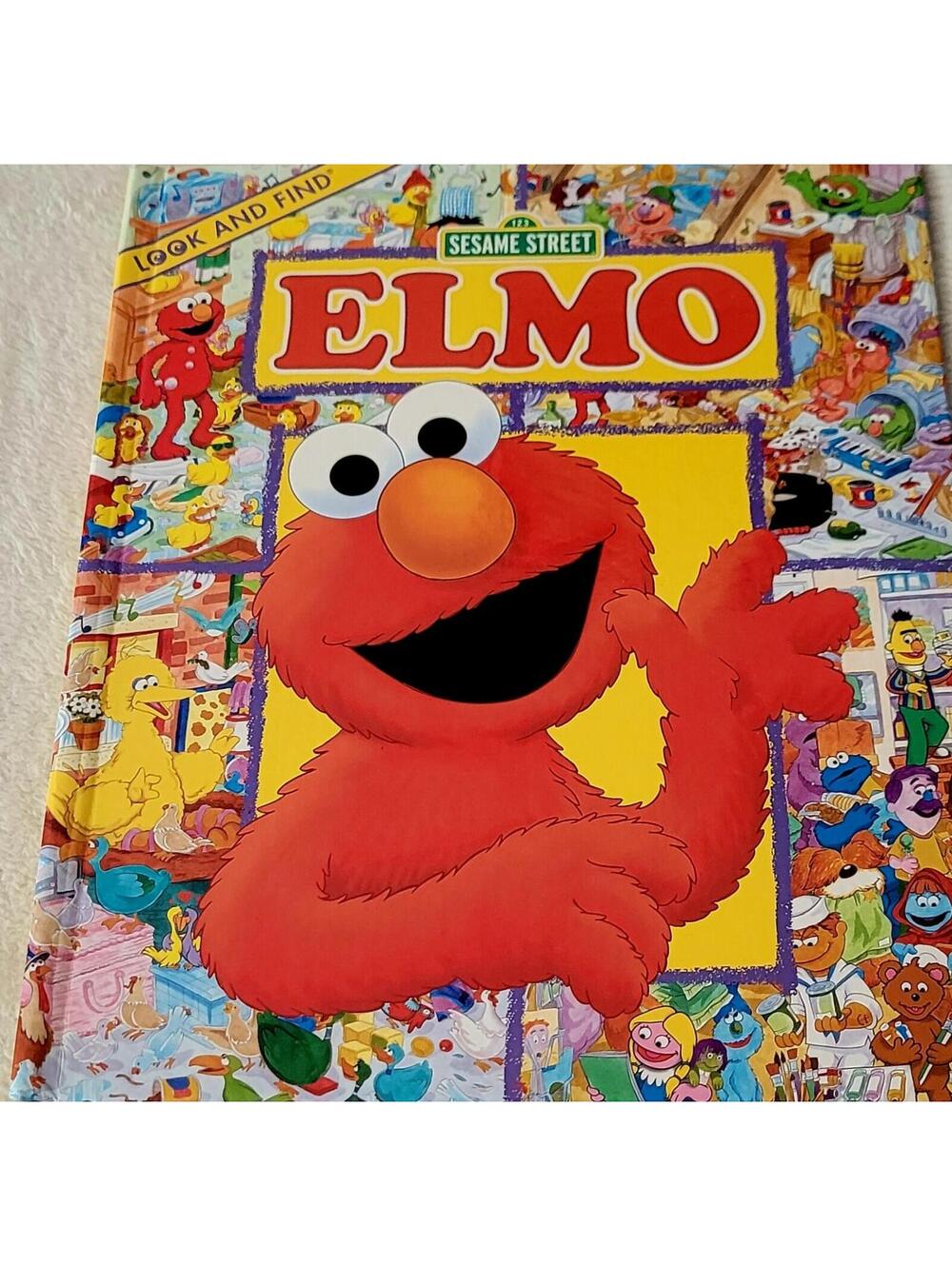 Giant Look and Find Elmo Book Sesame Street 2008 Rare Hardcover by publications